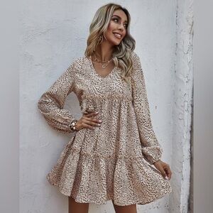 Women’s Leopard Print Smock Dress